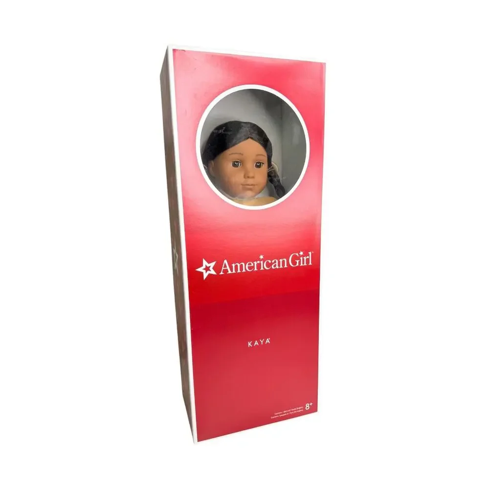 New American Girl Kaya Doll Meet Outfit Moccasins Hair Ties Book Box Wrist Tag